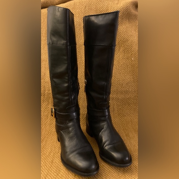 BANANA REPUBLIC Black Leather Riding Boots sz 6.5 - Picture 2 of 13